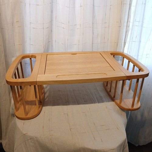 Vintage folding wood bed tray - wood,