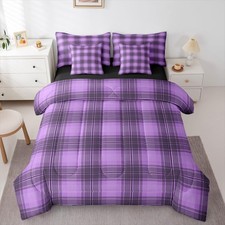 Purple Black Plaid Comforter