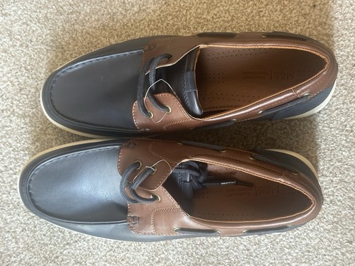 Brown black leather - brown/black, boat
