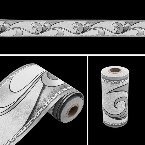 Grey floral wallpaper wall - grey,