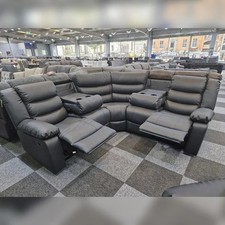 Roma 2C2 Grey Leather Corner