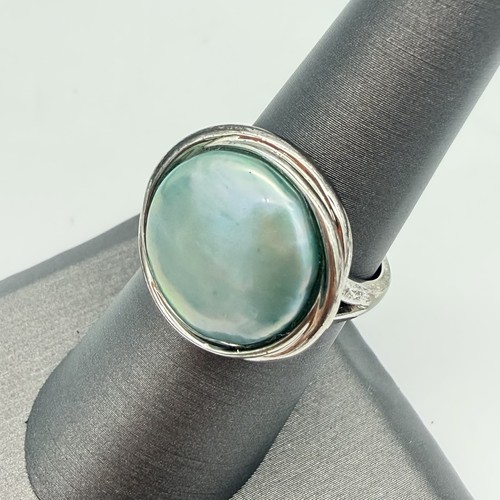 Vtg honora blue pearl ring - ring, 925