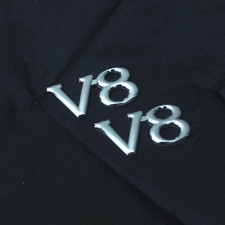 2x Chrome V8 Silver Metal Decal Badge Sticker Emblem Car Sedan Limited Engine 3D