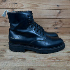 Common Projects Boots Womens Size UK 6 Combat Black Leather Smart Preppy EU 39