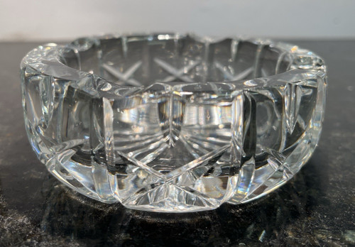 Cut crystal ashtray heavy - cut,