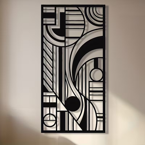 Abstract geometric metal wall - abstract,