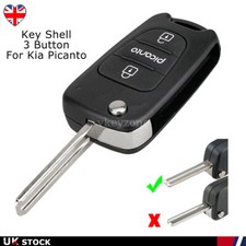 For Kia Picanto 2 3 Button Flip Remote Car Key Fob Case Shell Cover Blade Repair