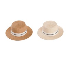 Ladies Straw Boater Hat Summer