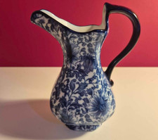 Ringtons Jug Pitcher Tea Merchants Blue Chintz Floral  Vintage English