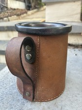 Leather Tankard Vintage 1970s Slip Out Cup Mug Ceramic Real Hide Made In England