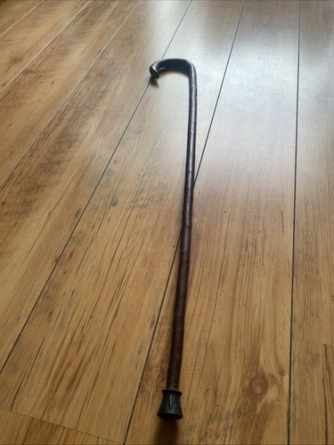 Unusual steel tipped crook - steel,