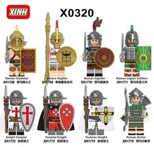 Castle Knights Army Custom Lego Mini Figure 8 Soldiers Hero Toy Roman Military