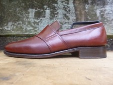 DUCKER & SON LOAFERS SHOES FULL SADDLE VINTAGE BROWN LEATHER UK9.5 MENS