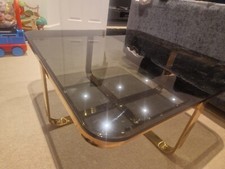 Tempered Glass Coffee Table Stainless Steel Gold Legs Living Room Furniture UK