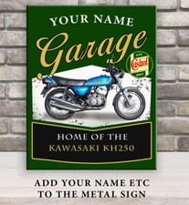 PERSONALISED KAWASAKI KH 250 GARAGE SHED  Retro Metal SIGN VB21