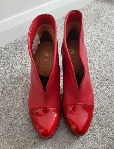 Hispanitas red leather ankle - red,