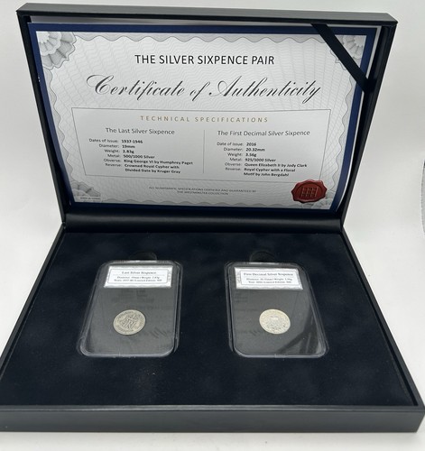 The silver sixpence pair - pair, with