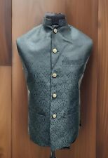 Mens Eid Weeding Banarsi Waistcoat Nehru Jacket Asian Indian Pakistani- Green