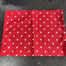 Laura Ashley Fabric Placemats Polka Dot Red White New