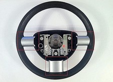 VOLKSWAGEN NEW BEETLE (1998-2011) STEERING WHEEL WRAPS - BRUSHED ALUMINIUM STYLE