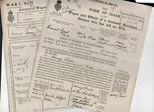 TITANIC MEMORABILIA CLAIM FORM SENT TO FATHER FOR WAGES & EFFECTS OF DROWNED SON
