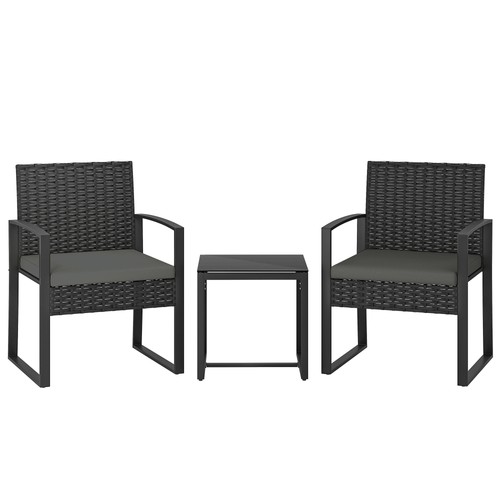 Outsunny rattan bistro set - set,, 3