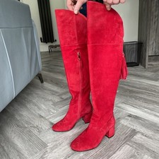 Red Thigh High Boots By Moda In pelle. Size 36 UK 3.5