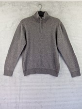 Luca Nobili Mens Grey Pure Lambswool 1/4 Zip Sweater Size M Made In Italy VGC