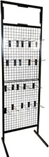 Retail Shop Display Stand Black Gridwall Mesh Panel + 20 Black Hooks