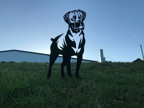 Boxer dog rusty metal garden - boxer,