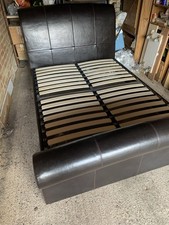 Dreams Faux Leather Sleigh Bed