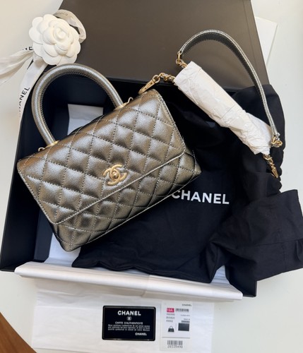 Chanel metallic silver caviar - chanel,