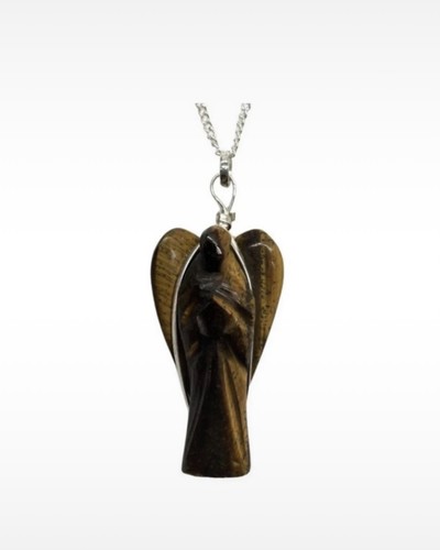 Tigers eye angel pendant - tigers,