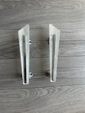 Vintage White & Chrome 1960s Door Handles Pair