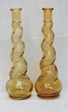 Pair of Vintage Amber Glass