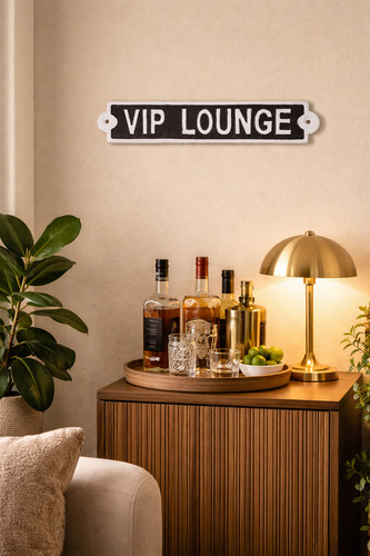 Cast iron vip lounge sign - iron,