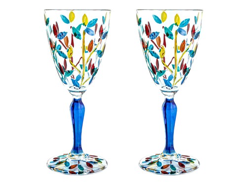 Pair murano wine glasses - pair, of