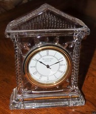 Vintage Waterford Crystal Ireland 6.25"  Acropolis  Grecian Mantle / Desk Clock