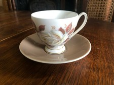 Queen Anne Pink Roses Bone China Tea Cup and Saucer (small)