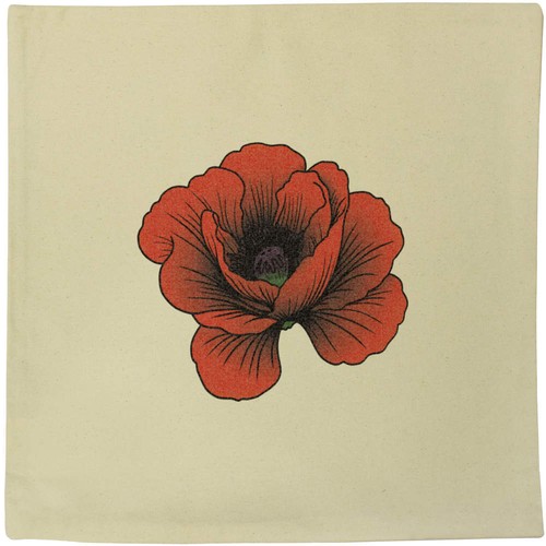 40cm red poppy flower - 'red,