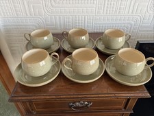 Set Of 6 Denby Camelot Cups & Saucers