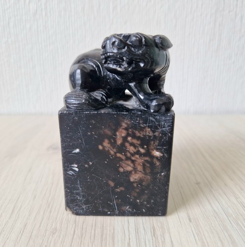 Antique carved black hardstone - antique,