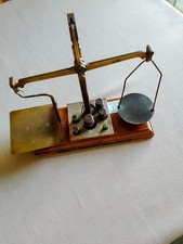 Antique Brass Post Office Letter Scales with Weights