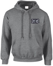 Prison  Officer Service Thin Grey  Line Union Jack   Premium Embroidered Hoodie