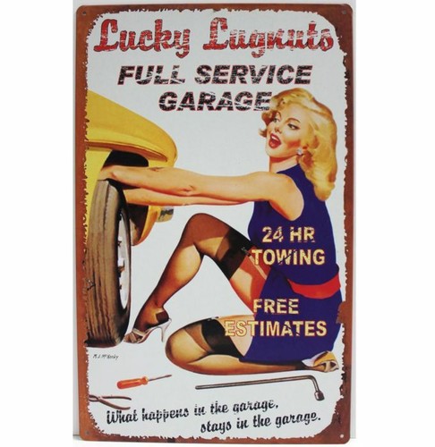 Retro metal wall sign tin - metal,