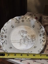 Royal Delft de porceleyne fles Sepia Plate/bowl 1970s Artist M. Van Tol Original