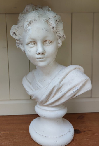 Vintage white plaster bust - , of