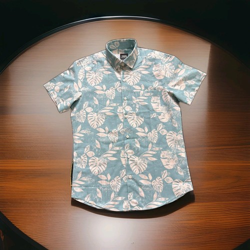 Zara men teal leaf print - teal,
