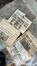 Vintage Newspaper Lot Kennedy Moon Landing Bush Historic News Clippings 1960s