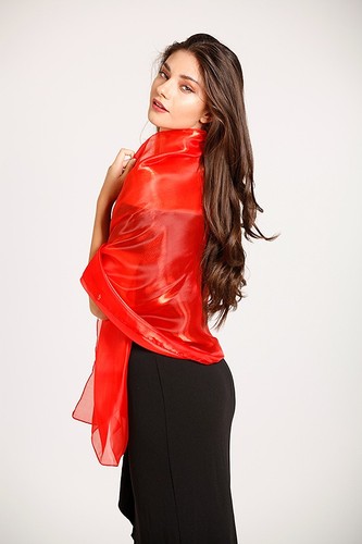 Scarlet red shawl iridescent - scarlet,